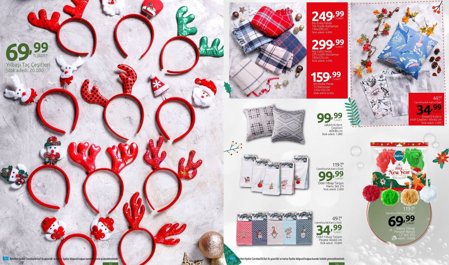 CarrefourSA 21-31 Aralık Kataloğu (İndirimli ürünler listesi) | Yılbaşı ağacı, süslemeler, dik saplı süpürge, Airfryer, yemek takımı, tablet ve televizyon çeşitleri