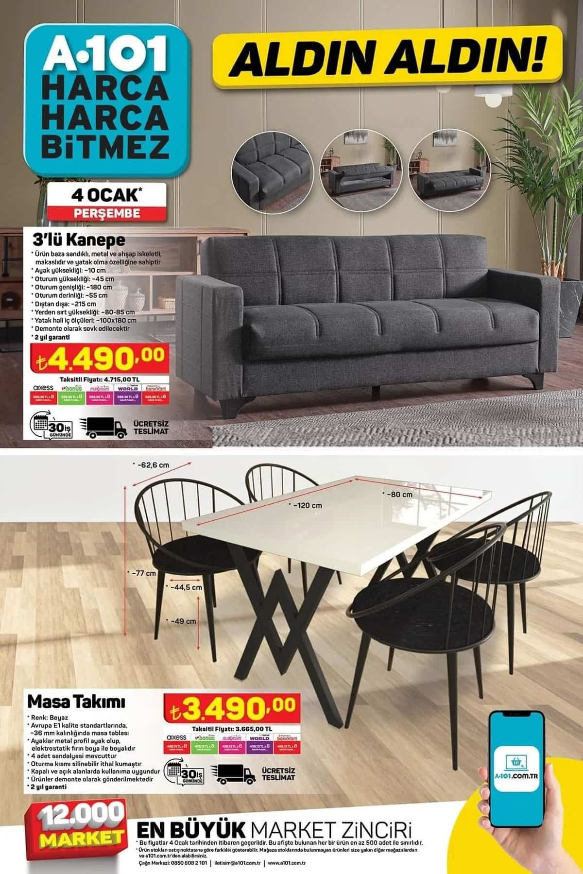 A101 4 Ocak Aktüel Ürünler Kataloğu 2024: A101’de bu hafta perde, çatal kaşık takımı, tencere, 3’lü kanepe, masa takımı, televizyon ve dikey süpürge satışa çıkıyor A101 4 Ocak Aktüel Ürünler Kataloğu 2024: A101’de bu hafta perde, çatal kaşık takımı, tencere, 3’lü kanepe, masa takımı, televizyon ve dikey süpürge satışa çıkıyor