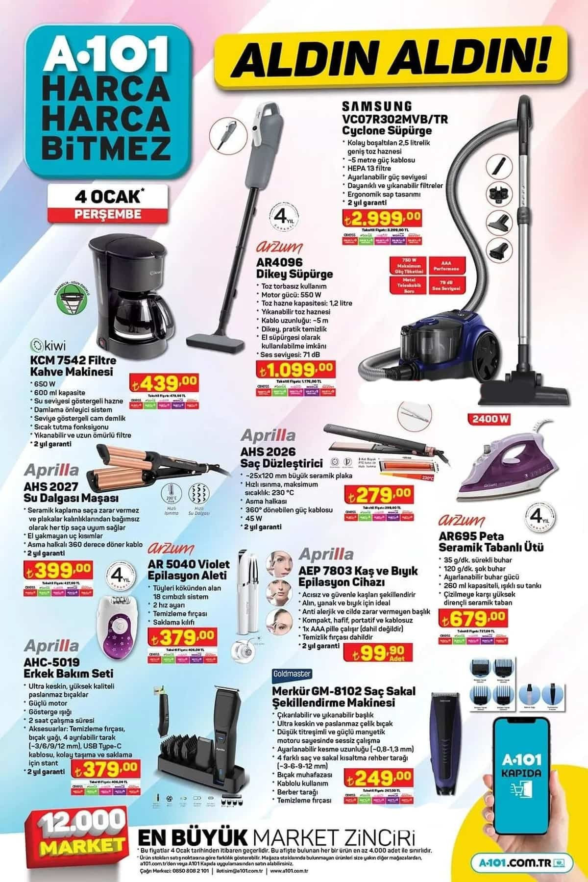 A101 4 Ocak Aktüel Ürünler Kataloğu 2024: A101’de bu hafta perde, çatal kaşık takımı, tencere, 3’lü kanepe, masa takımı, televizyon ve dikey süpürge satışa çıkıyor A101 4 Ocak Aktüel Ürünler Kataloğu 2024: A101’de bu hafta perde, çatal kaşık takımı, tencere, 3’lü kanepe, masa takımı, televizyon ve dikey süpürge satışa çıkıyor
