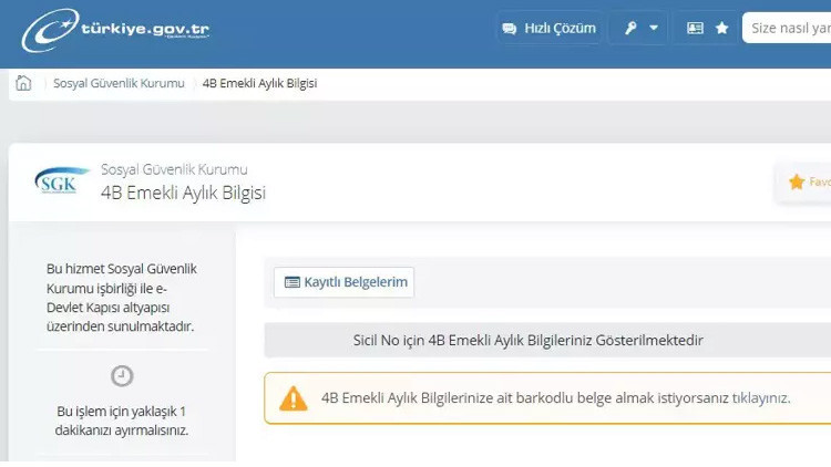 4B BAĞKUR KÖK MAAŞ HESAPLAMA E-DEVLET EKRANI