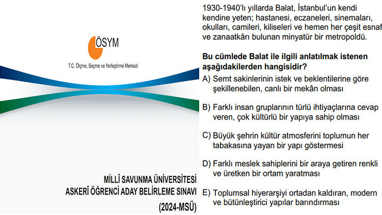 2024 MSÜ SORULARI VE CEVAPLARI AÇIKLANDI
