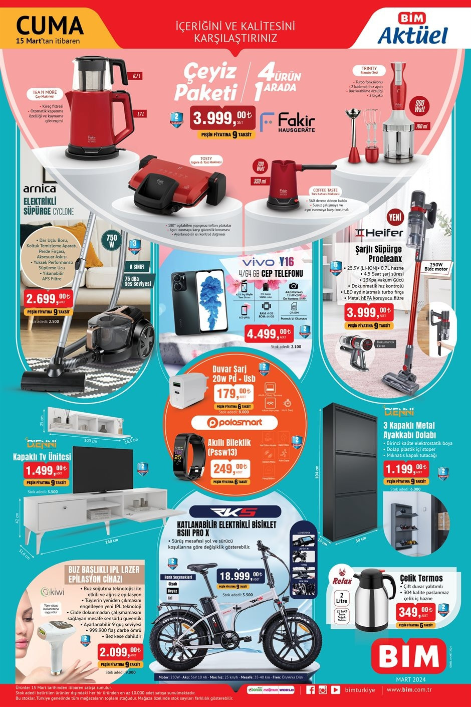 BİM 15 MART AKTÜEL KATALOĞU 2024 SATIŞTA Bimde bu haftta cuma neler var Gaming Laptop, Dikey Süpürge, Yağsız Airfryer BİMde...
