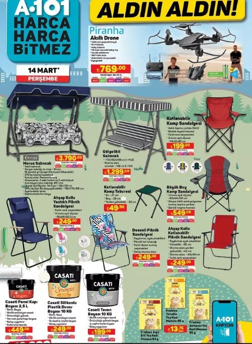 A101 14 MART 2024 KATALOĞU SATIŞTA A101de bu hafta neler var A101 4.00 Çekme Karavan, Elektrikli Moped getiriyor...