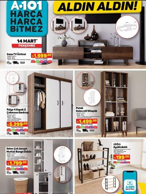 A101 14 MART 2024 KATALOĞU SATIŞTA A101de bu hafta neler var A101 4.00 Çekme Karavan, Elektrikli Moped getiriyor...