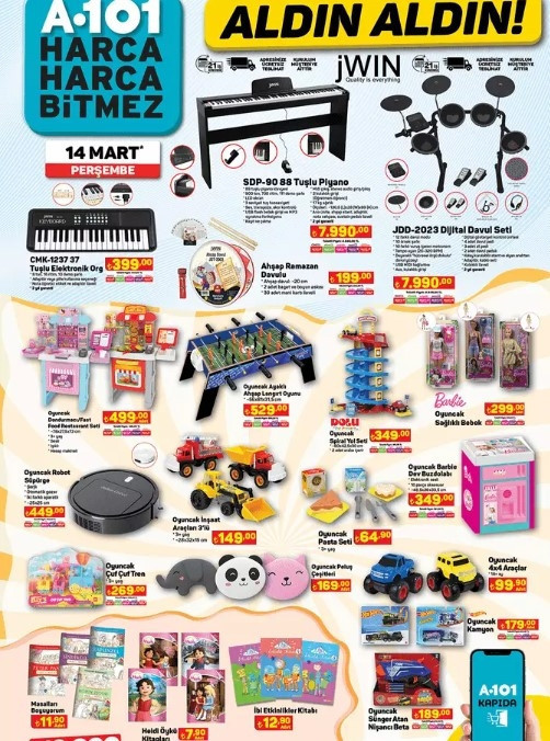 A101 14 MART 2024 KATALOĞU SATIŞTA A101de bu hafta neler var A101 4.00 Çekme Karavan, Elektrikli Moped getiriyor...