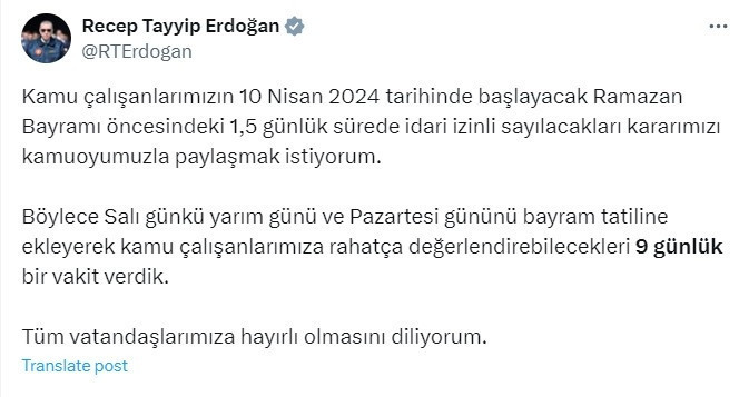 CUMHURBAŞKANI ERDOĞAN AÇIKLAMASI