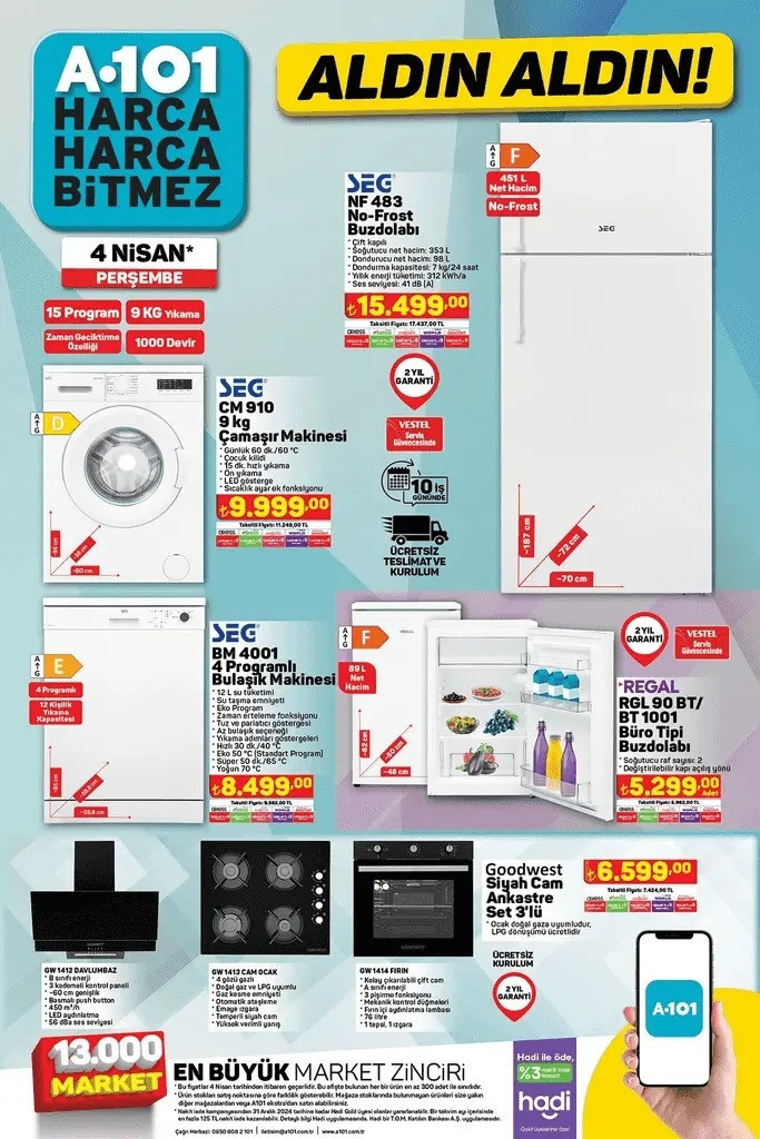 A101 aktüel 4 Nisan 2024 kataloğu SATIŞTA A101de bu hafta neler var A101 Elektrikli Motorlu Bisiklet getiriyor...
