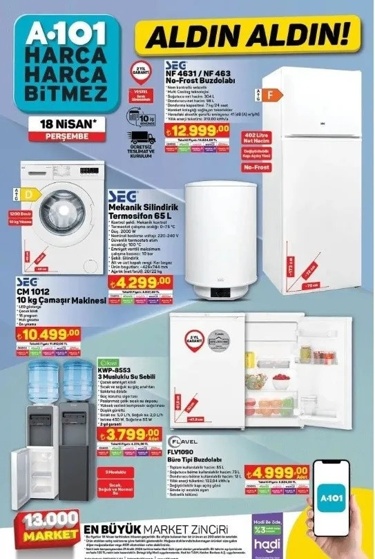 SATIŞTA A101 aktüel 18 Nisan 2024 indirimli ürünler kataloğu 🛒📌A101de bu hafta neler var A101 bu hafta Maxi Scooter, Epilasyon Cihazı getiriyor