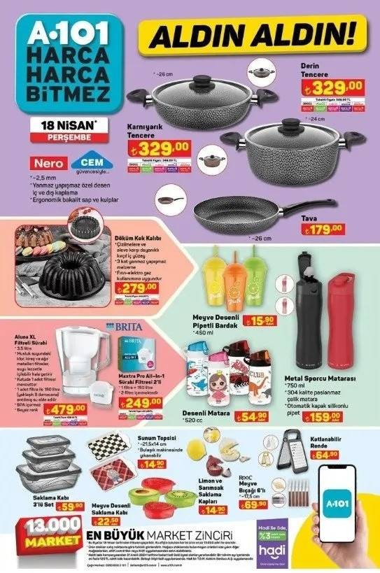 SATIŞTA A101 aktüel 18 Nisan 2024 indirimli ürünler kataloğu 🛒📌A101de bu hafta neler var A101 bu hafta Maxi Scooter, Epilasyon Cihazı getiriyor