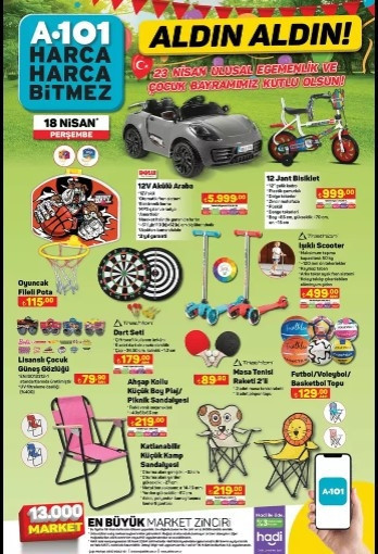 SATIŞTA A101 aktüel 18 Nisan 2024 indirimli ürünler kataloğu 🛒📌A101de bu hafta neler var A101 bu hafta Maxi Scooter, Epilasyon Cihazı getiriyor