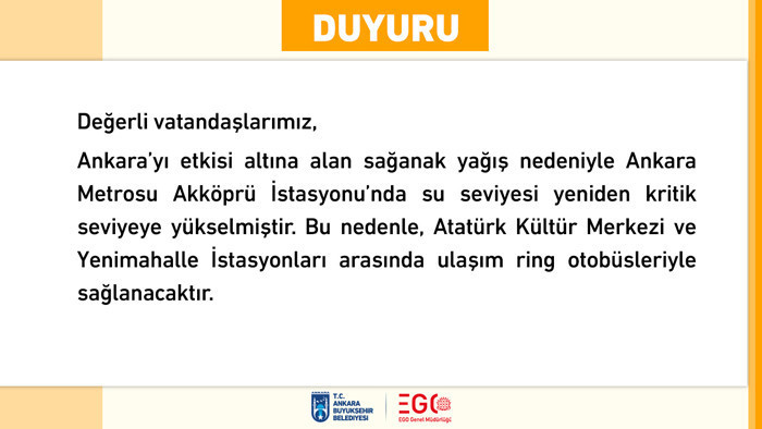2 MAYIS ANKARA METROSU ÇALIŞIYOR MU, KAPALI MI