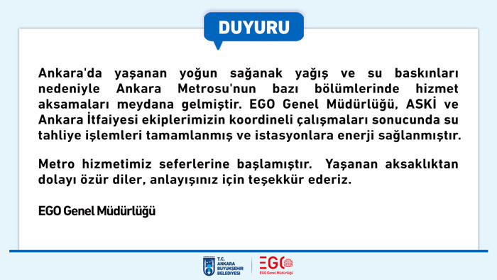 SON DAKİKA ANKARA METROSU AÇILDI MI