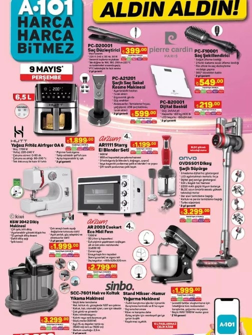 A101 9 MAYIS 2024 AKTÜEL - İNDİRİMLİ ÜRÜNLER  KATALOĞU (SATIŞTA) || A101de bu hafta neler var Anneler Günü Hediyeleri, Hamur Makinesi, Ev Aletleri  A101 online ve marketlerde...
