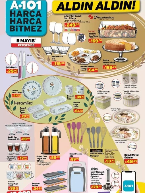 A101 9 MAYIS 2024 AKTÜEL - İNDİRİMLİ ÜRÜNLER  KATALOĞU (SATIŞTA) || A101de bu hafta neler var Anneler Günü Hediyeleri, Hamur Makinesi, Ev Aletleri  A101 online ve marketlerde...