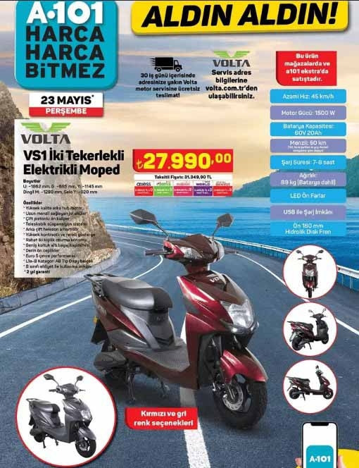 SATIŞTA A101 23 MAYIS 2024 KATALOĞU İNDİRİMLİ ÜRÜNLER🛒📌 || A101de bu hafta neler var A101 İki Tekerlekli Elektrikli Moped, Torbasız Elektrikli Süpürge getiriyor...