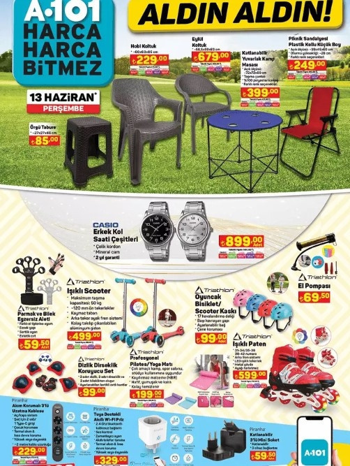 SATIŞTA A101 13 HAZİRAN 2024 KATALOĞU - AKTÜEL İNDİRİMLİ ÜRÜNLER🛒📌 || A101de bu hafta neler var A101 Motosiklet, Kamp Malzemeleri getiriyor...