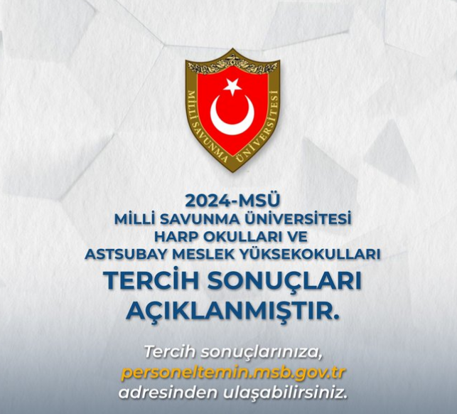 MSÜ 2024 TERCİH SONUÇLARI SORGULAMA EKRANI