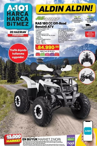 SATIŞTA A101 AKTÜEL 20 HAZİRAN 2024- İNDİRİMLİ ÜRÜNLER || A101de bu hafta neler var A101 bu hafta Benzinli ATV Motor Getiriyor