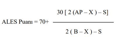 ALES PUAN HESAPLAMA FORMÜLÜ