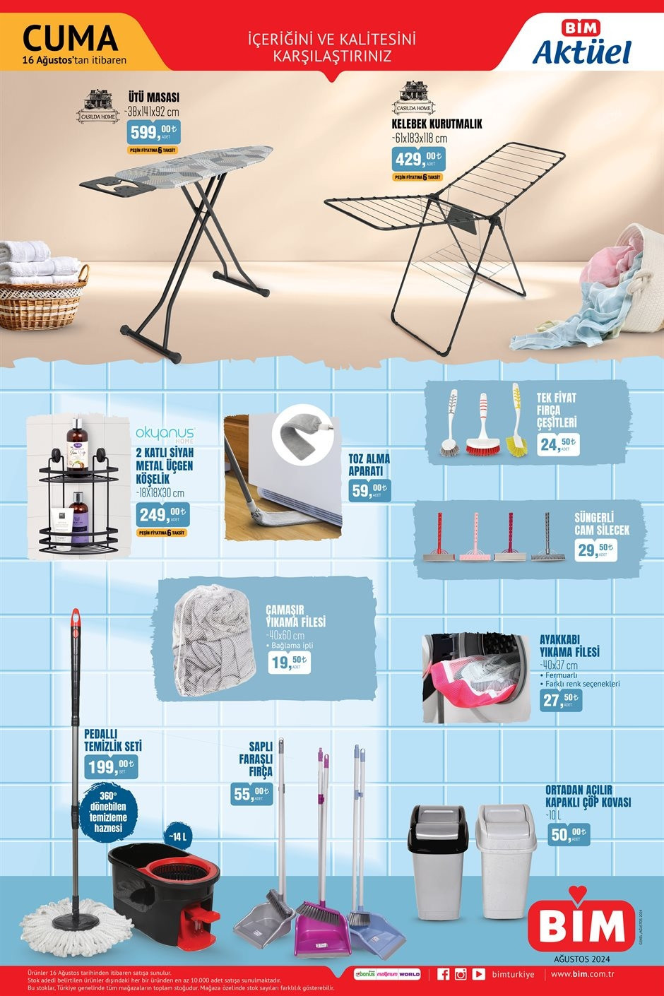 SATIŞTA BİM AKTÜEL 16 AĞUSTOS 2024 - İNDİRİMLİ ÜRÜNLER- KATALOĞU || Bimde bu hafta cuma neler var BİM Tiny House, Karavan, Cam Temizleme Robotu getiriyor...