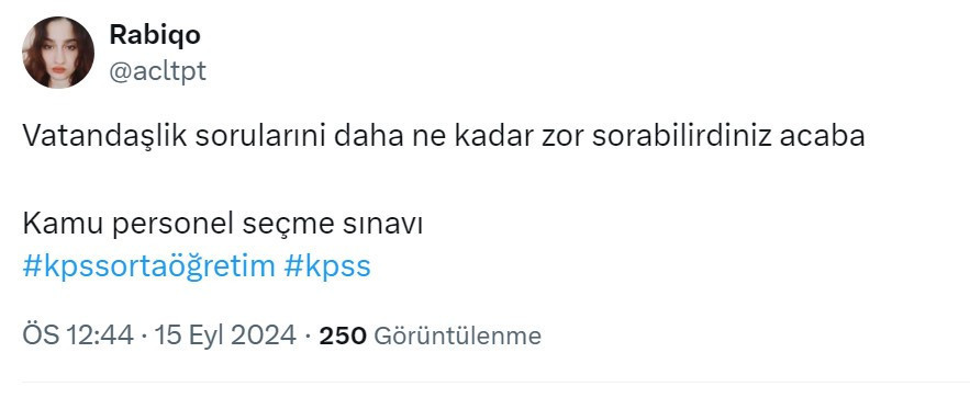 KPSS SINAV YORUMLARI... KPSS Ortaöğretim zor muydu, kolay mıydı 2024 sınav çıkışı ilk yorumlar: Vatandaşlık soruları ve Yusuf Dikeç detayı KPSS SINAV YORUMLARI... KPSS Ortaöğretim zor muydu, kolay mıydı 2024 sınav çıkışı ilk yorumlar: Vatandaşlık soruları ve Yusuf Dikeç detayı