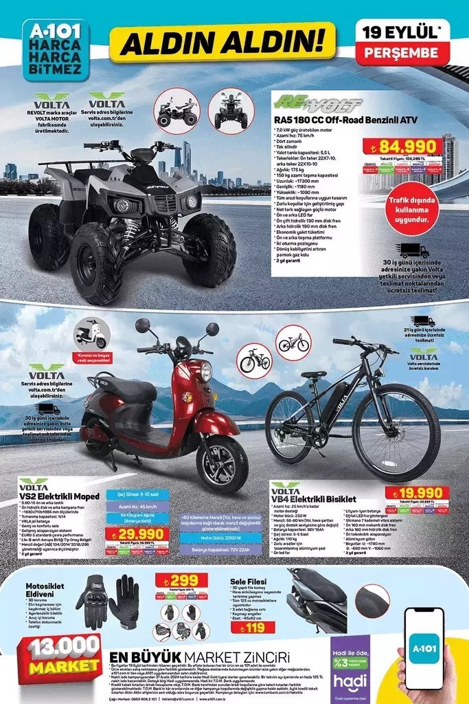 SATIŞTA 19 EYLÜL A101 KATALOĞU 2024 - İNDİRİMLİ ÜRÜNLER🛒📌 || A101de bu hafta neler var A101 Çekme Karavan, 180 cc Off-Road Benzinli ATV getiriyor