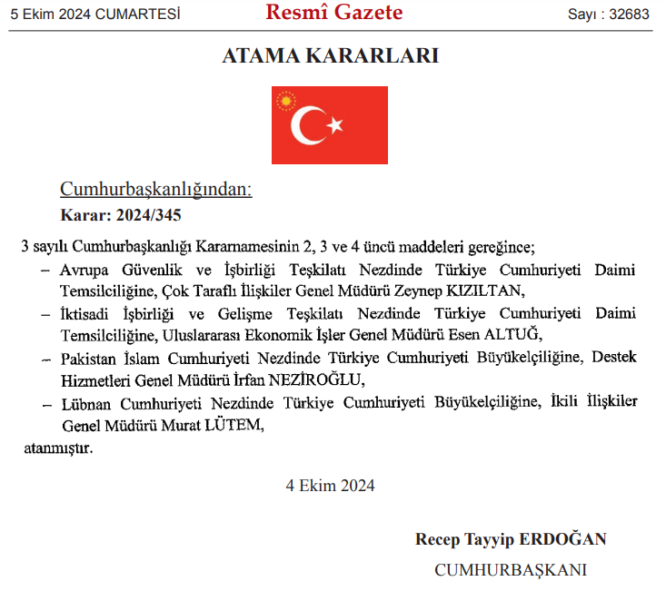 RESMİ GAZETE ATAMA KARARLARI RESMİ GAZETE ATAMA KARARLARI