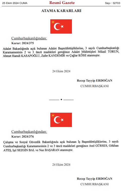 RESMİ GAZETE ATAMA KARARLARI NELER RESMİ GAZETE ATAMA KARARLARI NELER