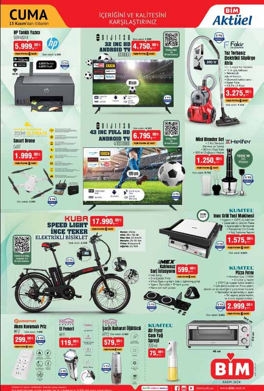 15 KASIM 2024 BİM KATALOĞU 2024