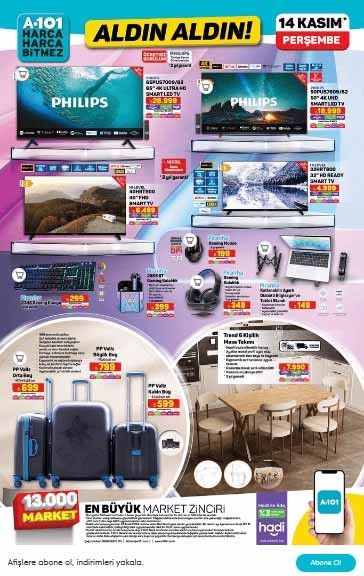 14 KASIM A101 ALDIN ALDIN AKTÜEL KATALOĞU VE FİYAT LİSTESİ