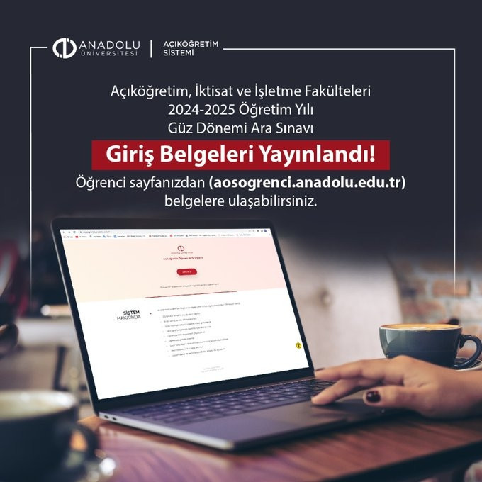 AÖF SINAV GİRİŞ BELGESİ YAYINLANDI MI