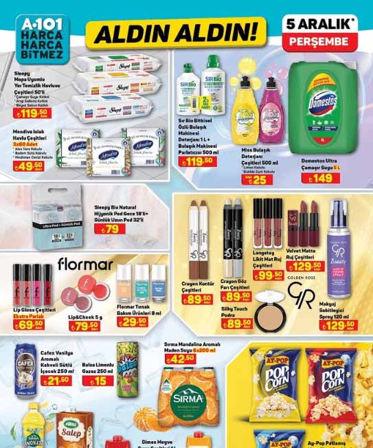 SATIŞTA A101 ALDIN ALDIN KATALOĞU VE FİYAT LİSTESİ 5 ARALIK ||  A101de bu hafta neler var, hangi ürünler indirimli Yılbaşı ağacı ve süsleri, portatif buharlı ütü, katı meyve sıkacağı A101de