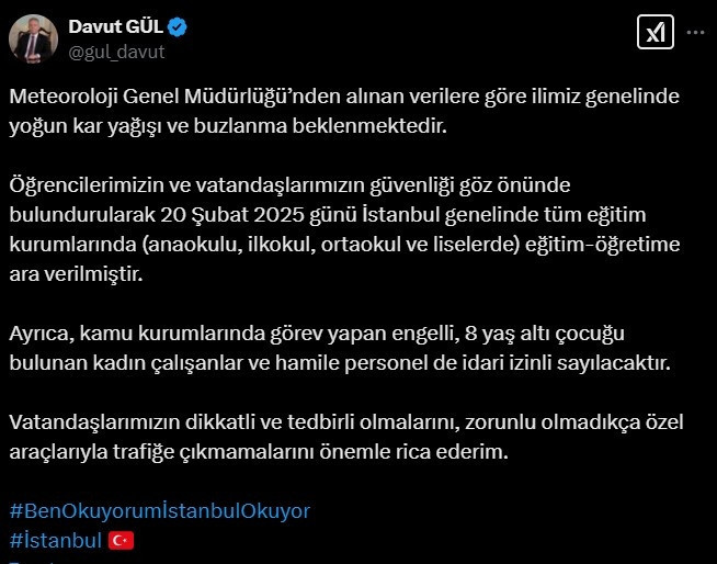 BUGÜN İSTANBULDA OKULLAR TATİL Mİ 2025 SON DAKİKA