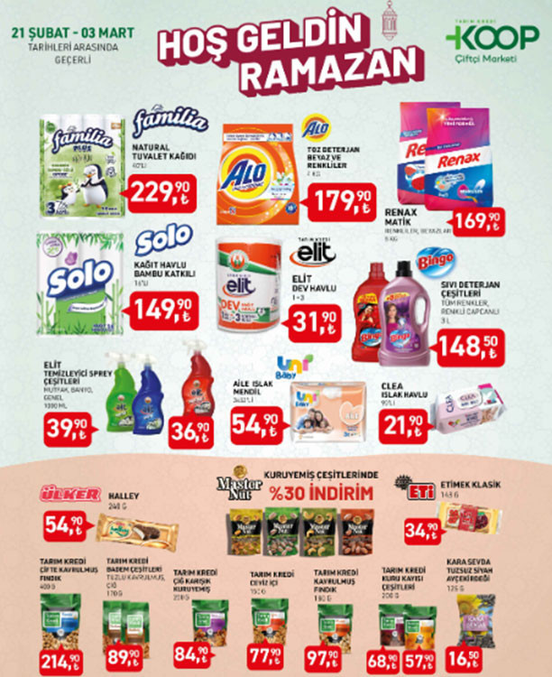 Tarım Kredi marketleri 21 Şubat-3 Mart kataloğu: Tarım Kredi Kooperatifi marketlerinde hangi ürünler indirimli, neler var Tarım Kredi marketleri 21 Şubat-3 Mart kataloğu: Tarım Kredi Kooperatifi marketlerinde hangi ürünler indirimli, neler var