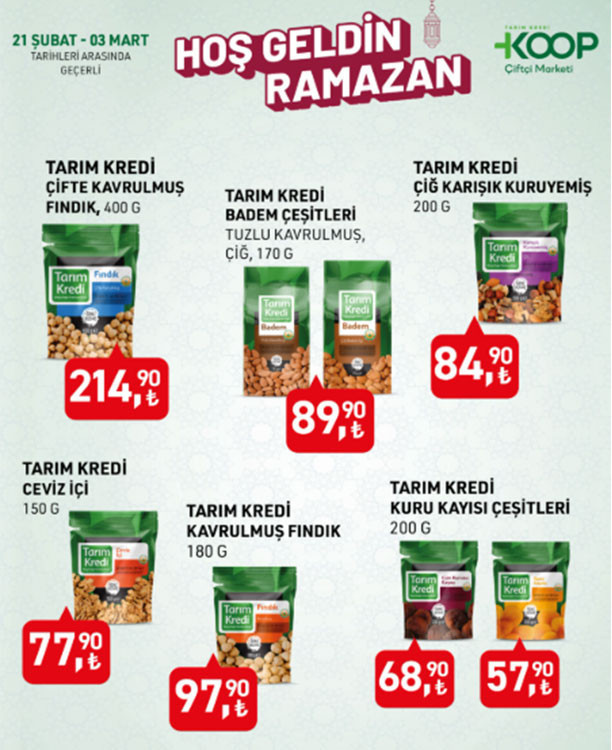 Tarım Kredi marketleri 21 Şubat-3 Mart kataloğu: Tarım Kredi Kooperatifi marketlerinde hangi ürünler indirimli, neler var Tarım Kredi marketleri 21 Şubat-3 Mart kataloğu: Tarım Kredi Kooperatifi marketlerinde hangi ürünler indirimli, neler var