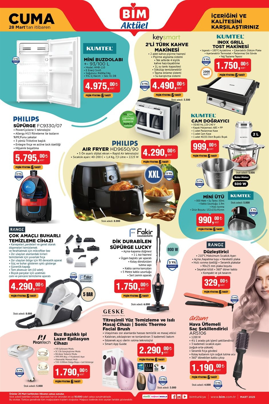 BUGÜN SATIŞTA BİM AKTÜEL 28 MART 2025 KATALOĞU - İNDİRİMLİ ÜRÜNLER 🛒📌|| Bimde bu hafta neler var Bim aktüel kataloğu Mini Buzdolabı, Hava Üflemeli Saç Şekillendirici, Kahve Makinesi, Dik Durabilen Süpürge getiriyor...