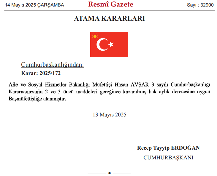 Cumhurbaşkanlığı tarafından yapılan atama kararları Resmi Gazete’de