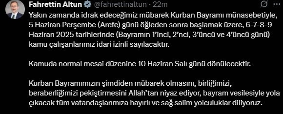 KURBAN BAYRAMI TATİL TARİHLERİ VE GÜNLERİ 2025 | Bu yıl Kurban Bayramı ne zaman başlıyor, hangi güne denk geliyor, bayrama kaç gün kaldı Bayram tatili kaç gün, 9 gün oldu mu Resmi açıklama geldi