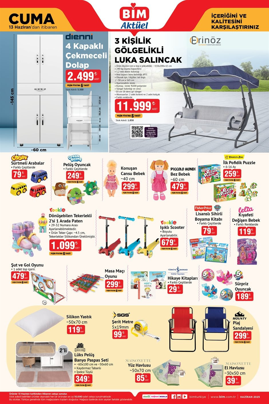 BUGÜN SEPETTE BİM AKTÜEL 13 HAZİRAN 2025 KATALOĞU - İNDİRİMLİ ÜRÜNLER 🛒📌|| Bimde bu hafta cuma neler var Bim bu hafta Otomatik Katlanabilir Çocuk Çadırı, Gölgelikli Salıncak getiriyor