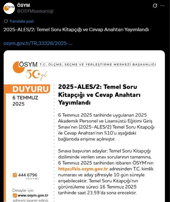 CEVAP ANAHTARI YAYIMLANDI CEVAP ANAHTARI YAYIMLANDI
