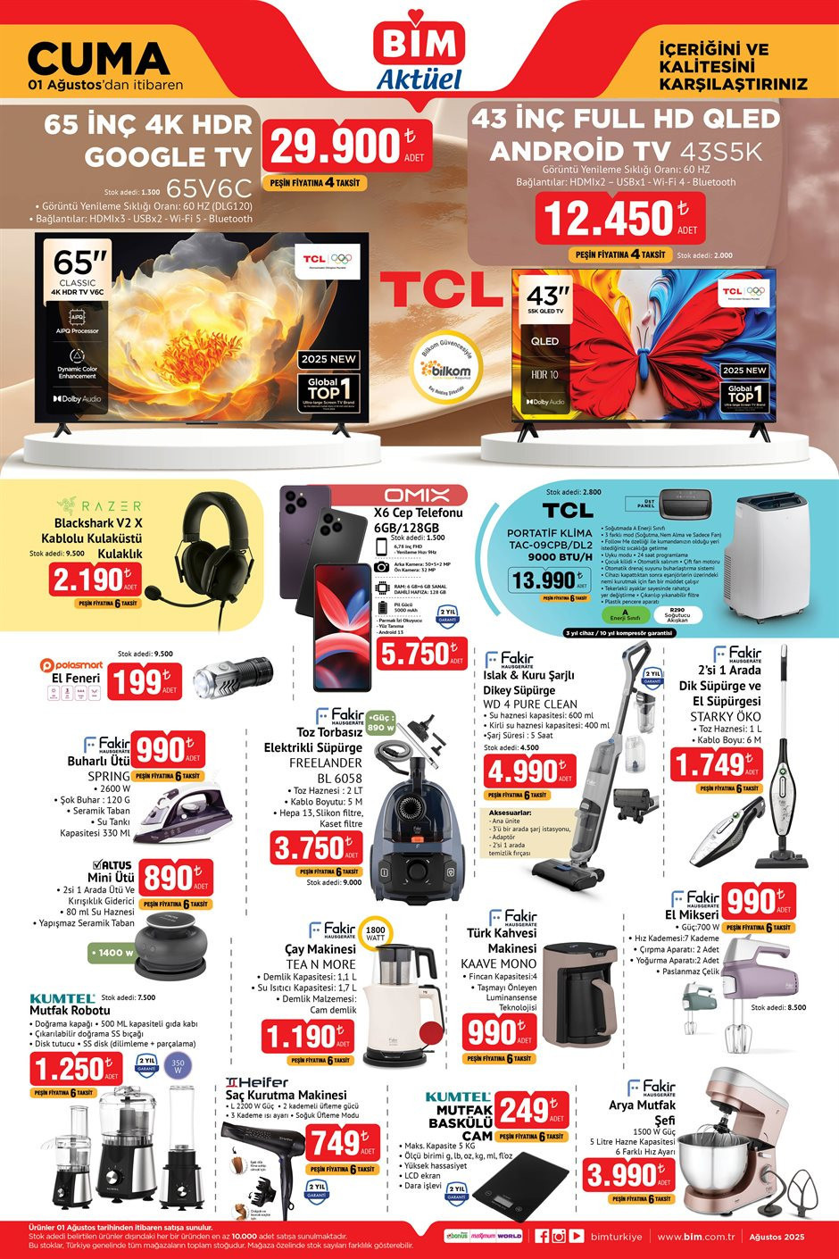 BİM AKTÜEL 1 AĞUSTOS CUMA KATALOĞU