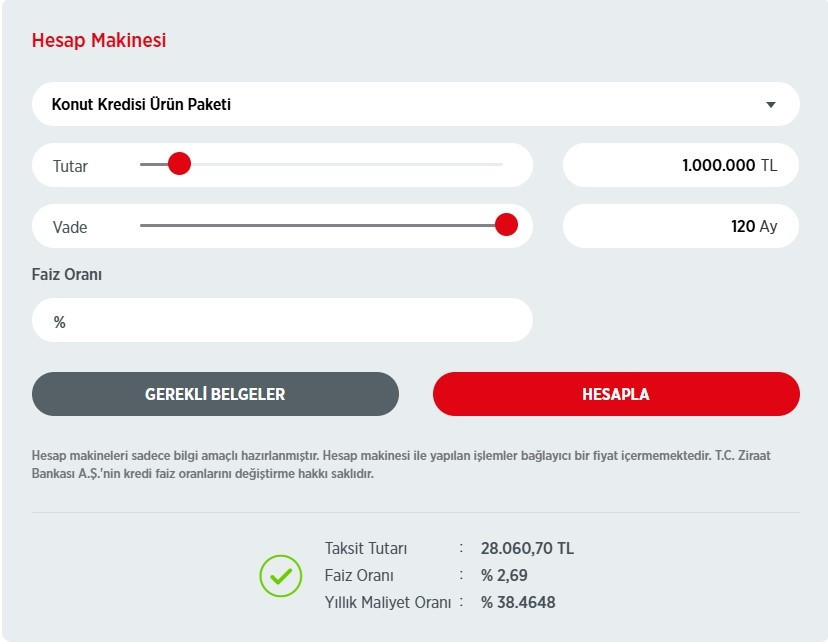 ZİRAAT BANKASI KONUT KREDİSİ FAİZ ORANLARI