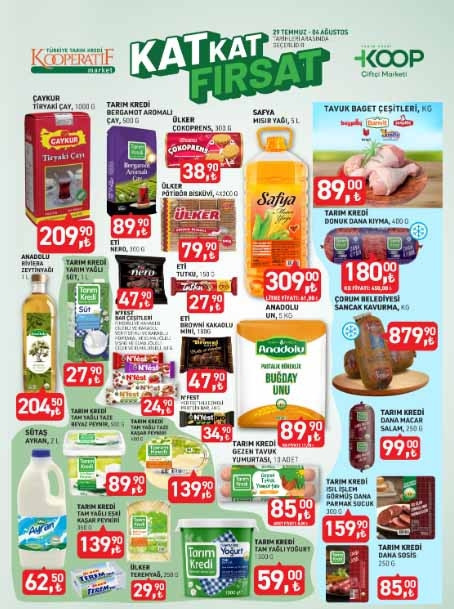 TARIM KREDİ MARKET ÜRÜN FİYATLARI LİSTESİ 30 TEMMUZ - 4 AĞUSTOS