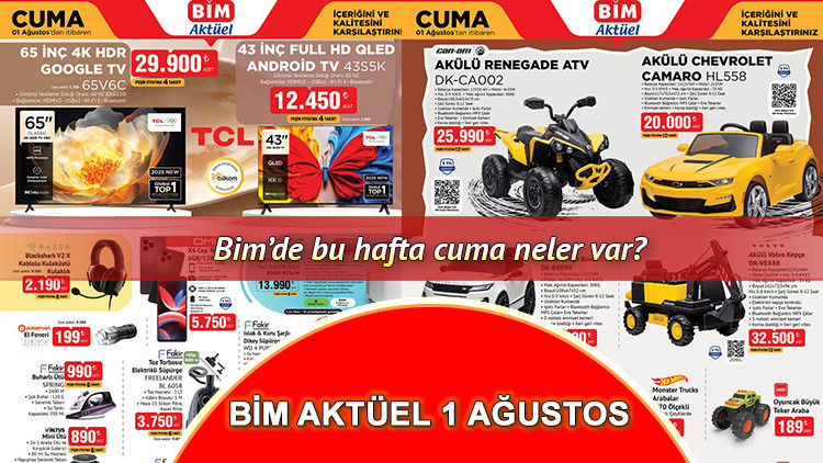 BİM BROŞÜR SATIŞA BİM AKTÜEL 1 AĞUSTOS 2025 KATALOĞU (bim.com.tr online alışveriş) 🛒📌 || Bimde bu hafta cuma neler var Bim aktüel afişi Portatif Klima, Makarna Makinesi, Akülü Camaro getiriyor