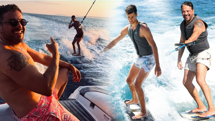 Emre Altuğ'dan Oğullarıyla Çeşme'de Wakesurf Keyfi: Kuzey ve Uzay Babadadlarını Kıskandıracak!