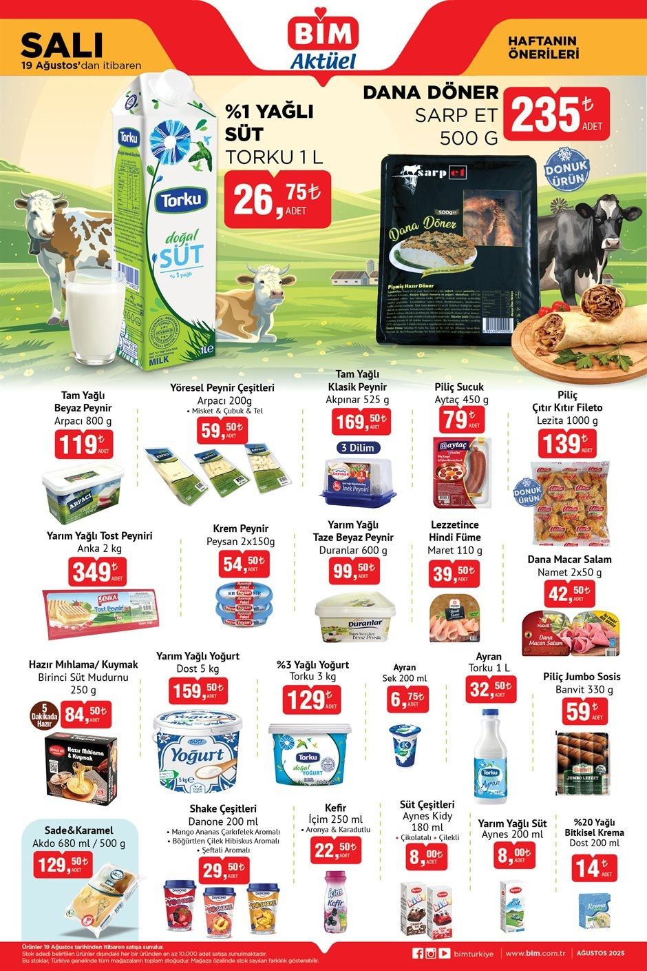 BİM AKTÜEL 19 AĞUSTOS 2025 KATALOĞU