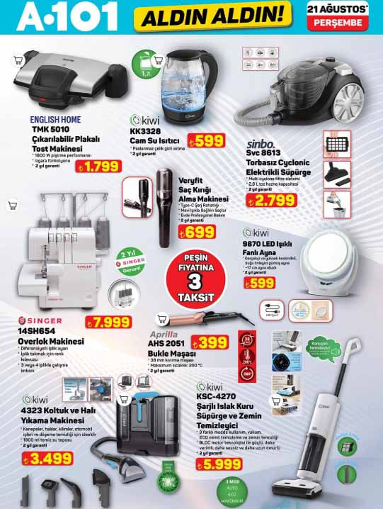 A101 AFİŞİ 21 AĞUSTOS 2025 - HAFTANIN ÜRÜNLERİ RAFLARA GELİYOR || A101 Aldın Aldın aktüel indirim kataloğu ile bu hafta neler geliyor A101 broşürü kamp sandalyesi, trambolin, overlok makinesi getiriyor...