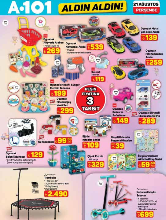 A101 AFİŞİ 21 AĞUSTOS 2025 - HAFTANIN ÜRÜNLERİ RAFLARA GELİYOR || A101 Aldın Aldın aktüel indirim kataloğu ile bu hafta neler geliyor A101 broşürü kamp sandalyesi, trambolin, overlok makinesi getiriyor...
