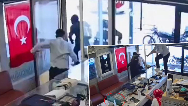 Kuyumcu, hırsızları bıçakla kovaladı! Hatay’daki soygun girişimi kamerada