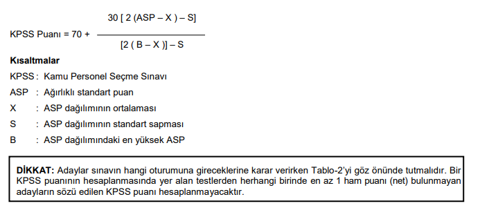 KPSS SINAV PUANI HESAPLAMA